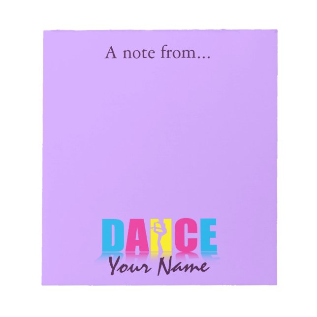 Personalized Dance Dancer Notepad (Front)