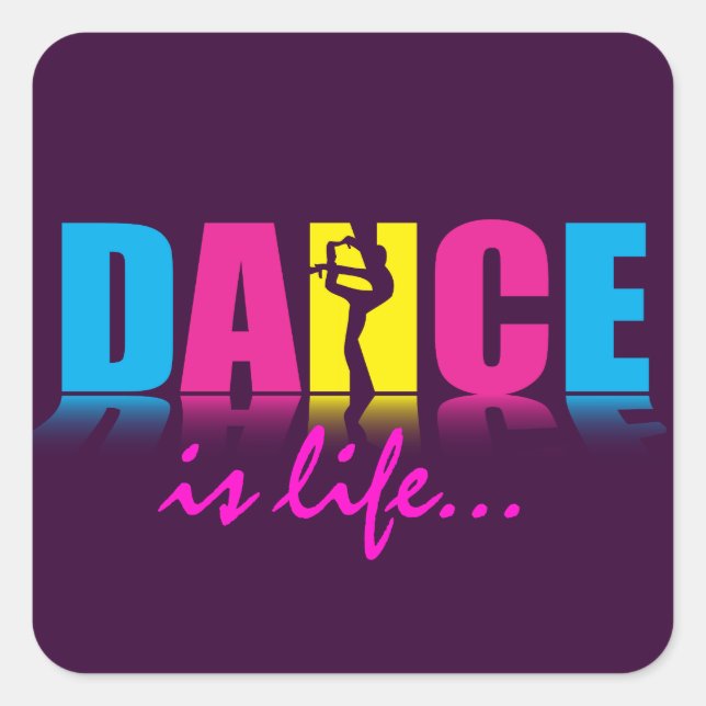 Personalized Dance Dancer Square Sticker (Front)