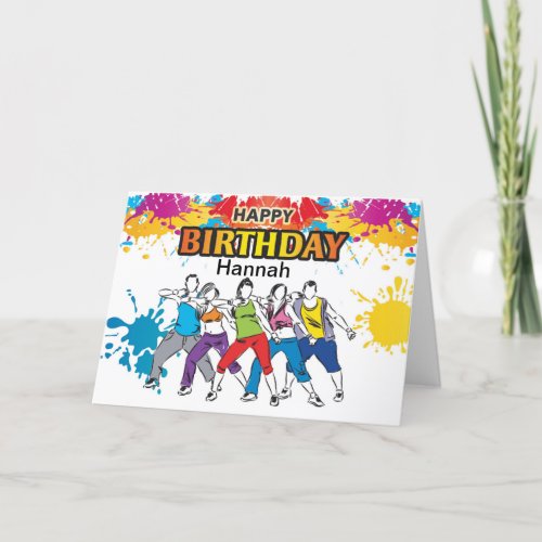 Personalized DANCE Fitness Style Birthday Card