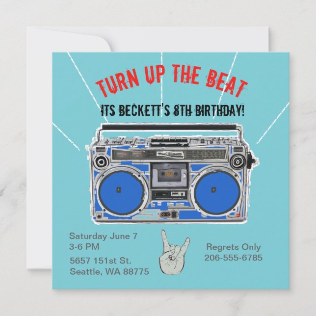 Personalized Dance Party invite (Front)