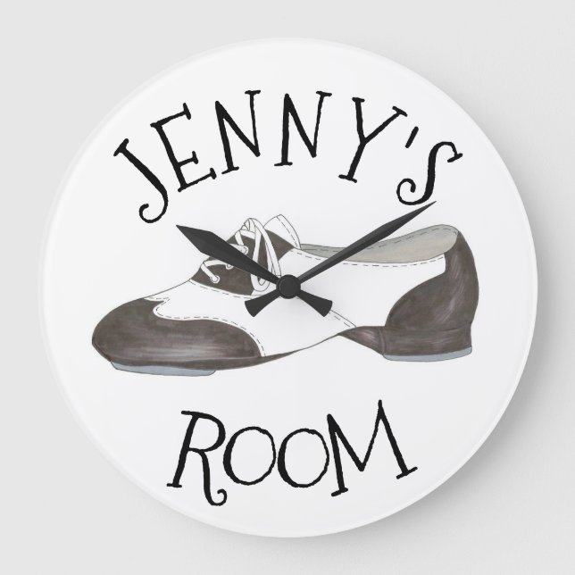 Personalized Dance Shoe Tap Dancer Tapper Gift Large Clock (Front)