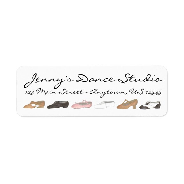 Personalized Dance Shoes Teacher Studio Labels (Front)