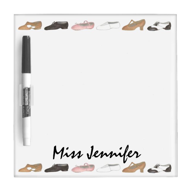 Personalized Dance Studio Teacher Ballet Tap Jazz Dry-Erase Board (Front)