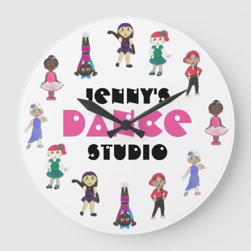 Personalized Dance Studio Teacher Ballet Tap Jazz Large Clock