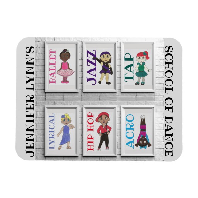 Personalized Dance Studio Teacher Ballet Tap Jazz Magnet (Horizontal)
