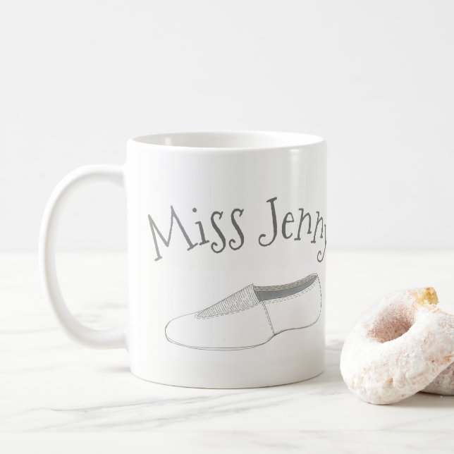 Personalized Dance Teacher Acro Gymnastics Shoe Coffee Mug (With Donut)