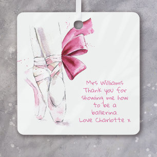 Personalized Dance Teacher Appreciation Metal Ornament