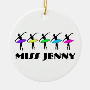 Personalized Dance Teacher Ballet Ballerina Pointe Ceramic Ornament