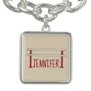 Personalized Dance Teacher Ballet Barre Studio Charm Bracelet