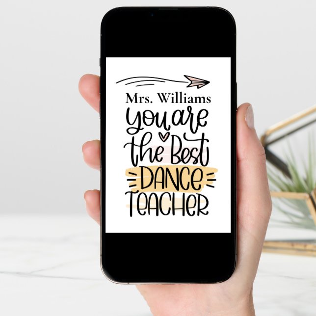 Personalized Dance Teacher Card. Thank You Card (Front Digital)