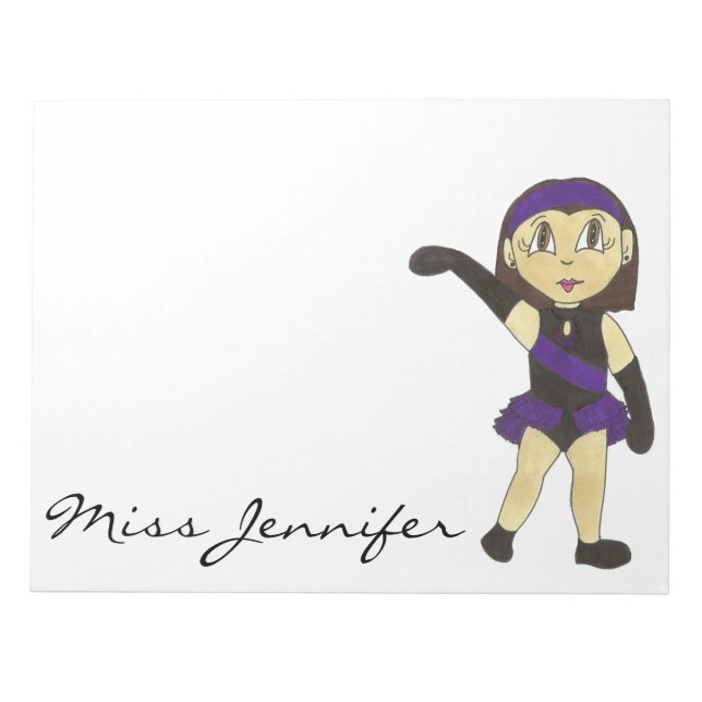 Personalized Dance Teacher Choreographer Jazz Gift Notepad (Front)