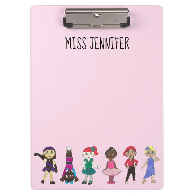 Personalized Dance Teacher Gift Ballet Tap Class Clipboard (Front)