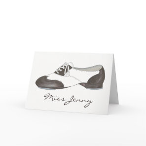 Personalized Dance Teacher Gift Tap Oxford Shoe Card
