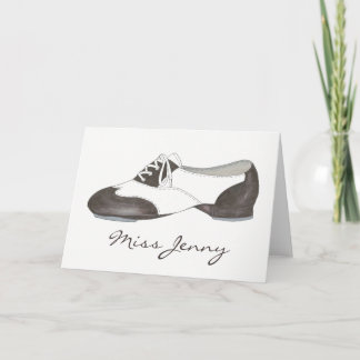 Personalized Dance Teacher Gift Tap Oxford Shoe Card