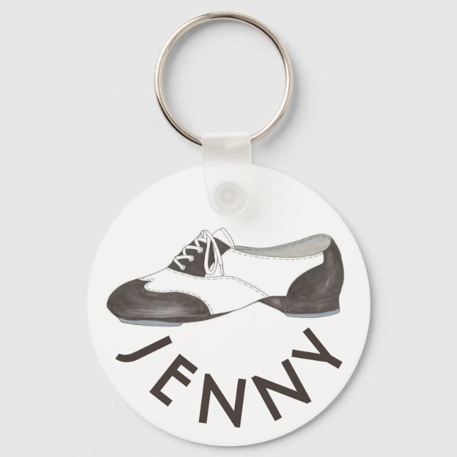 Personalized Dance Teacher Gift Tap Oxford Shoe Keychain (Front)
