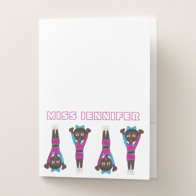 Personalized Dance Teacher Gymnastics Acro Coach Pocket Folder (Front)