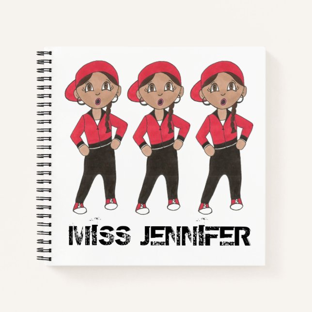 Personalized Dance Teacher Hip Hop Girl Recital Notebook (Front)
