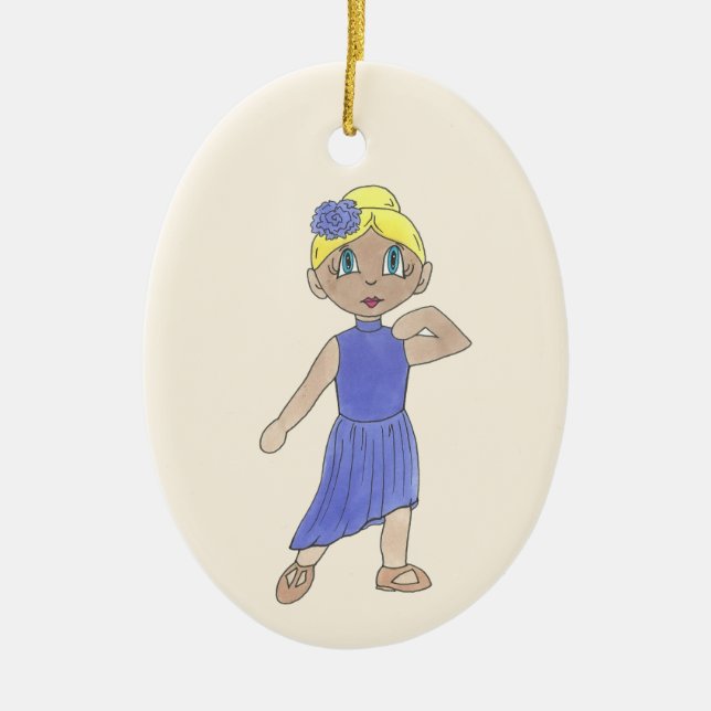 Personalized Dance Teacher Lyrical Modern Recital Ceramic Ornament (Front)