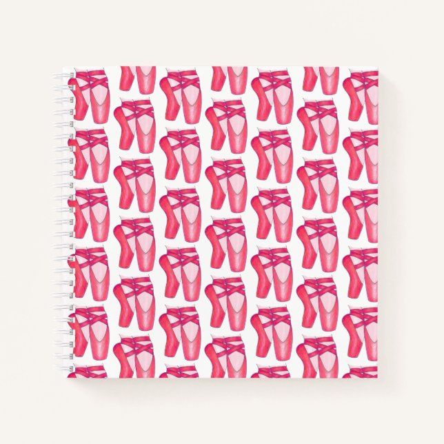 Personalized Dance Teacher Pink Ballet Pointe Toe Notebook (Front)