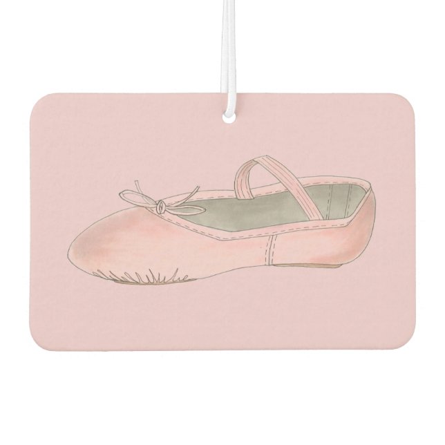 Personalized Dance Teacher Pink Ballet Shoe Gift Car Air Freshener (Front)