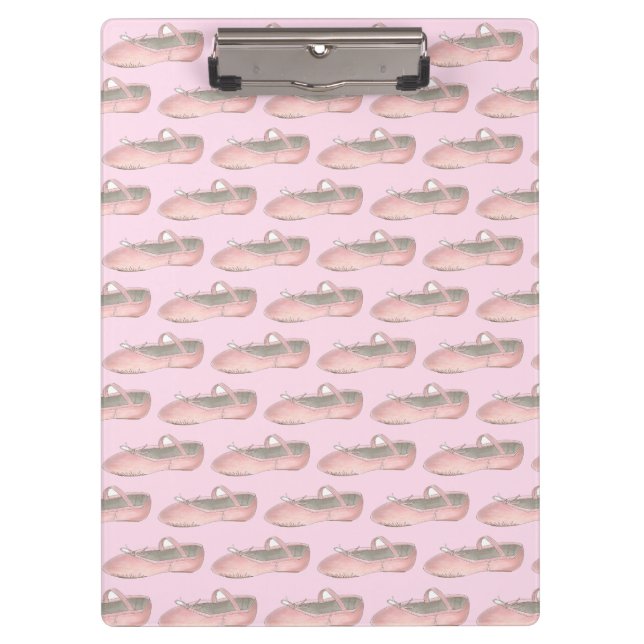 Personalized Dance Teacher Pink Ballet Shoe Gift Clipboard (Front)