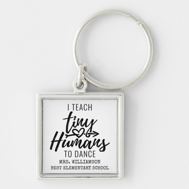 Personalized Dance Teacher Script Typography Keychain (Front)