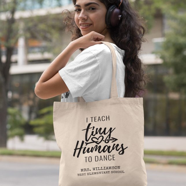 Personalized Dance Teacher Script Typography Tote Bag (Creator Uploaded)