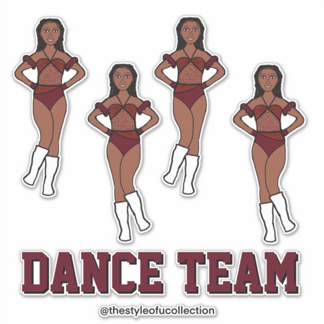 Personalized Dance Team Chocolate Cosmos Stones Sticker (Front)