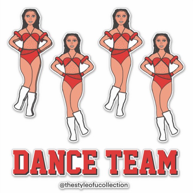 Personalized Dance Team Rose Stones #2 Sticker (Front)