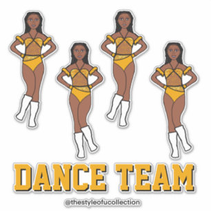 Personalized Dance Team Sunflower Stones Sticker