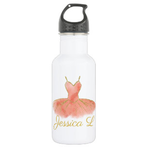 Personalized Dance Water Bottle with Glitter Tutu