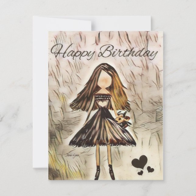 Personalized dancer Birthday Card ballerina (Front)