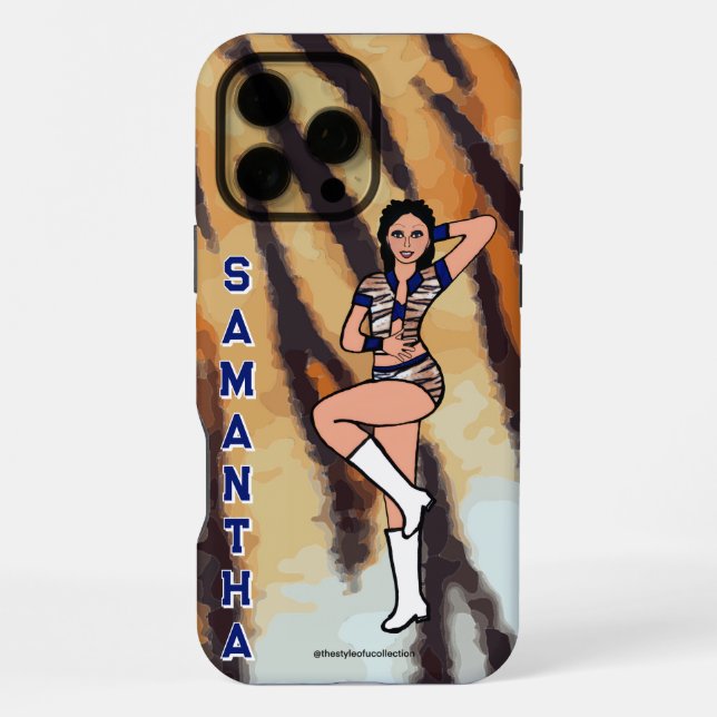 Personalized Dancer Blue Tiger #2 Iphone Case (Back)