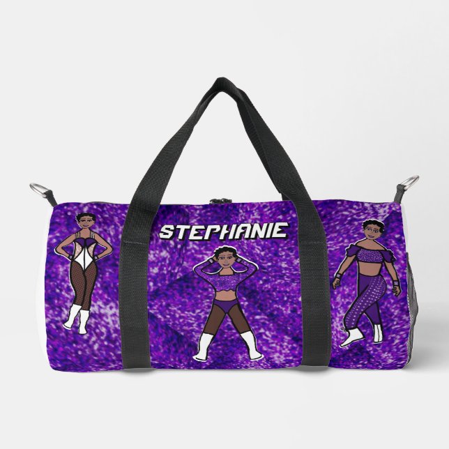 Personalized Dancer Duffle Bag Purple & Black #1 (Front)