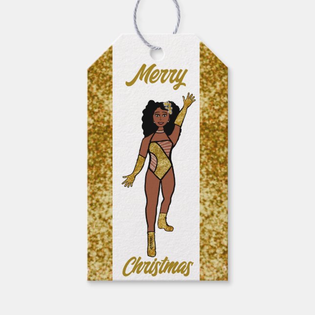 Personalized Dancer Gift Tag Gold A (Front)
