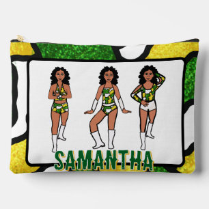 Personalized Dancer Green Yellow Camo #2 Accessory Pouch