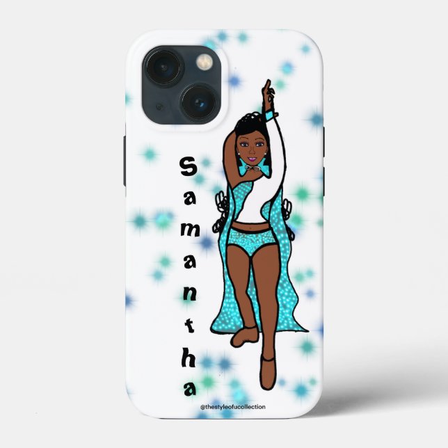 Personalized Dancer iPhone  /iPad case Aqua Cape (Back)