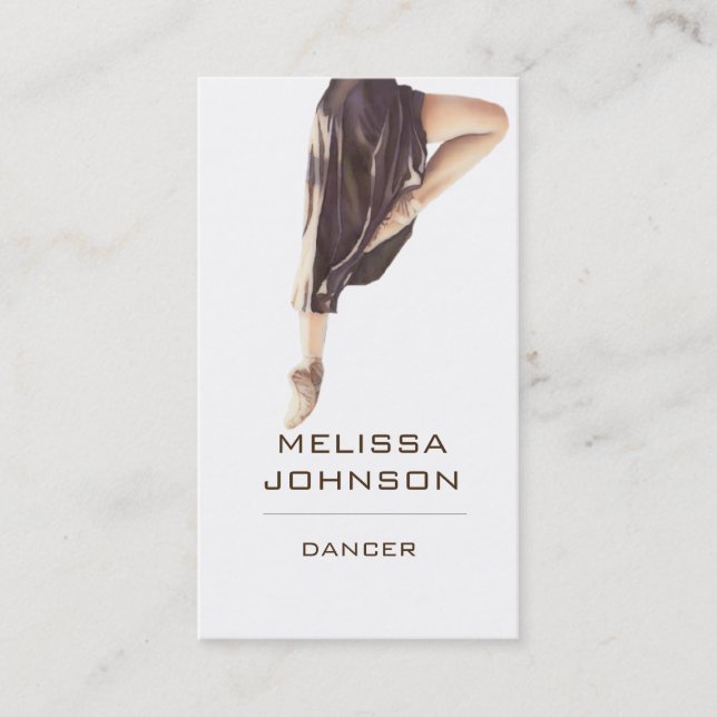 Personalized Dancer Modern Business Cart Card (Front)