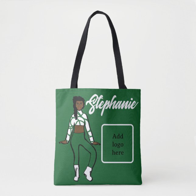 Personalized Dancer Tote ( Green White) (Front)