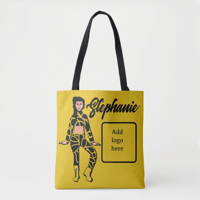 Personalized Dancer Tote (Lemon Black) Bag (Front)