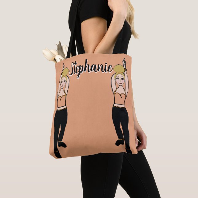 Personalized Dancer Tote (Peach) (Close Up)