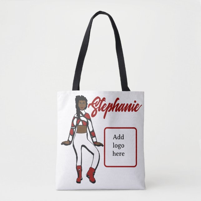Personalized Dancer Tote ( Red White) (Front)