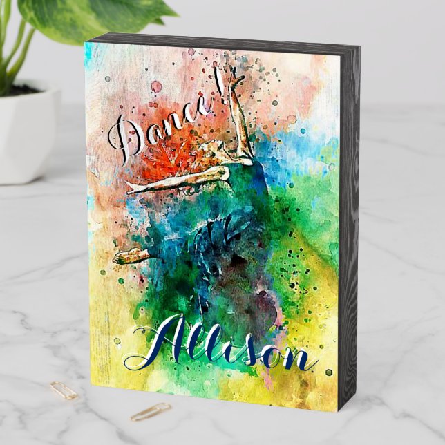 Personalized dancer  wooden box sign (In Situ Vertical)