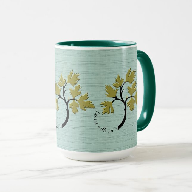 Personalized Dancing Tree Olive Green Mug (Front Right)