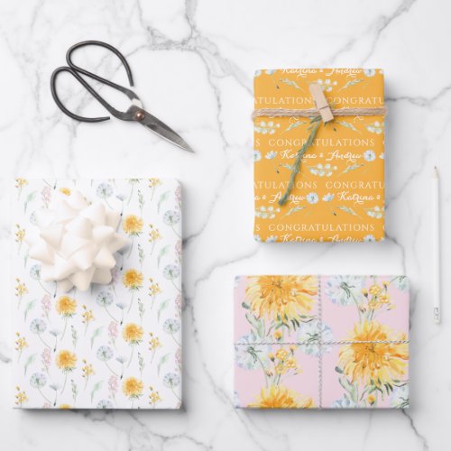 Personalized Dandelion Wrapping Paper Sheets 