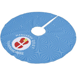 Personalized Danish Angel Hanukkah Flag Brushed Polyester Tree Skirt