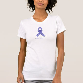 Personalized Dark Blue Awareness Flower Ribbon T-Shirt