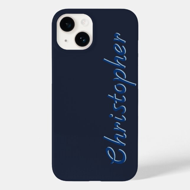 Personalized dark blue Radial Texture 15 Case-Mate iPhone Case (Back)