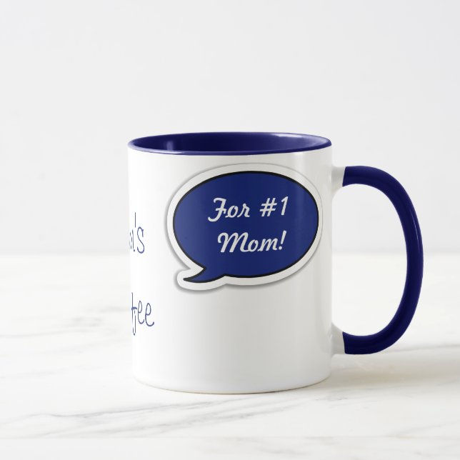 Personalized Dark Blue Speech Bubble Mug (Right)