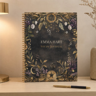 Personalized Dark Botanical Witchy Study Journal